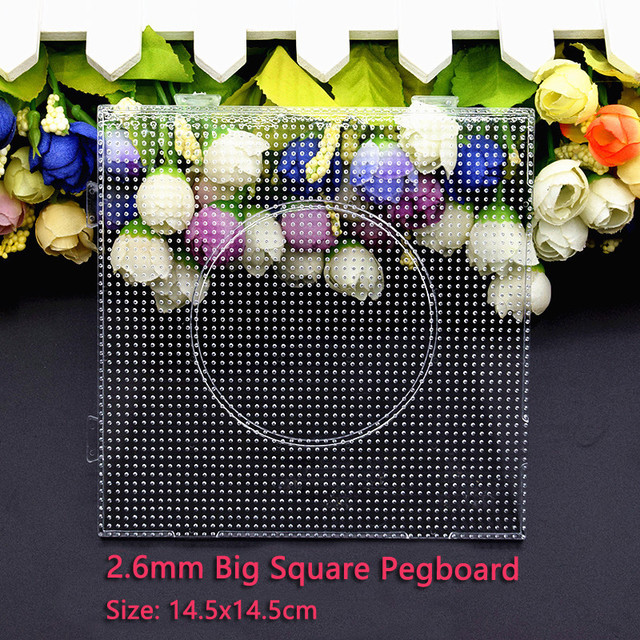 4pcs/set 2.6mm Big Square Pegboard Hama Beads Boards DIY Material  14.5x14.5cm Template